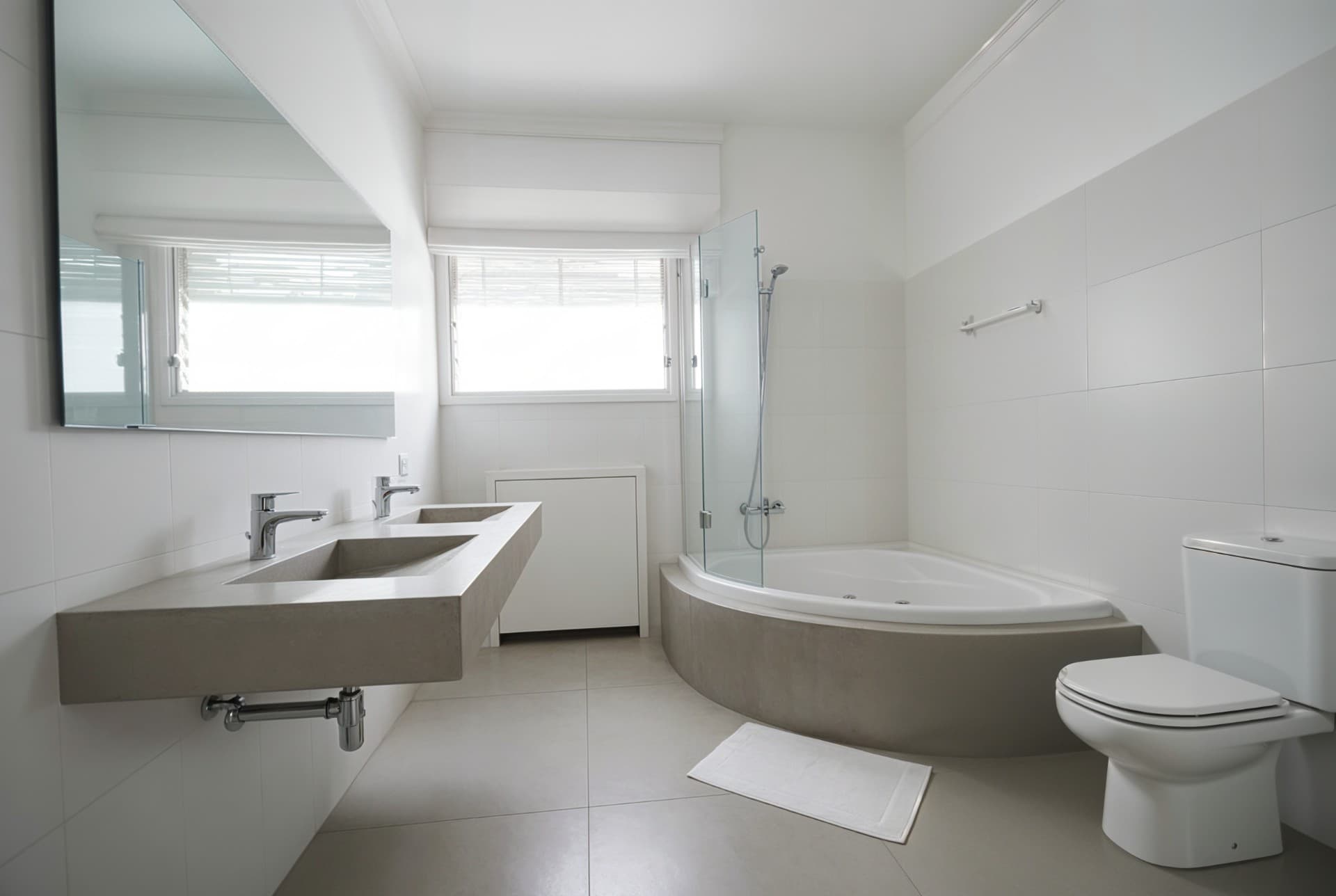 Photo of a bathroom with a modern virtual renovation edited with Inmoedit