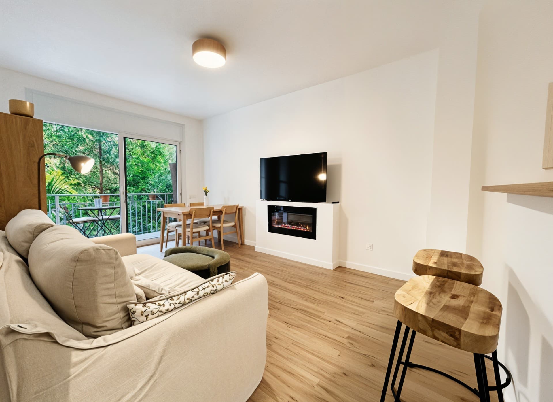 Living room photo after AI lighting enhancement