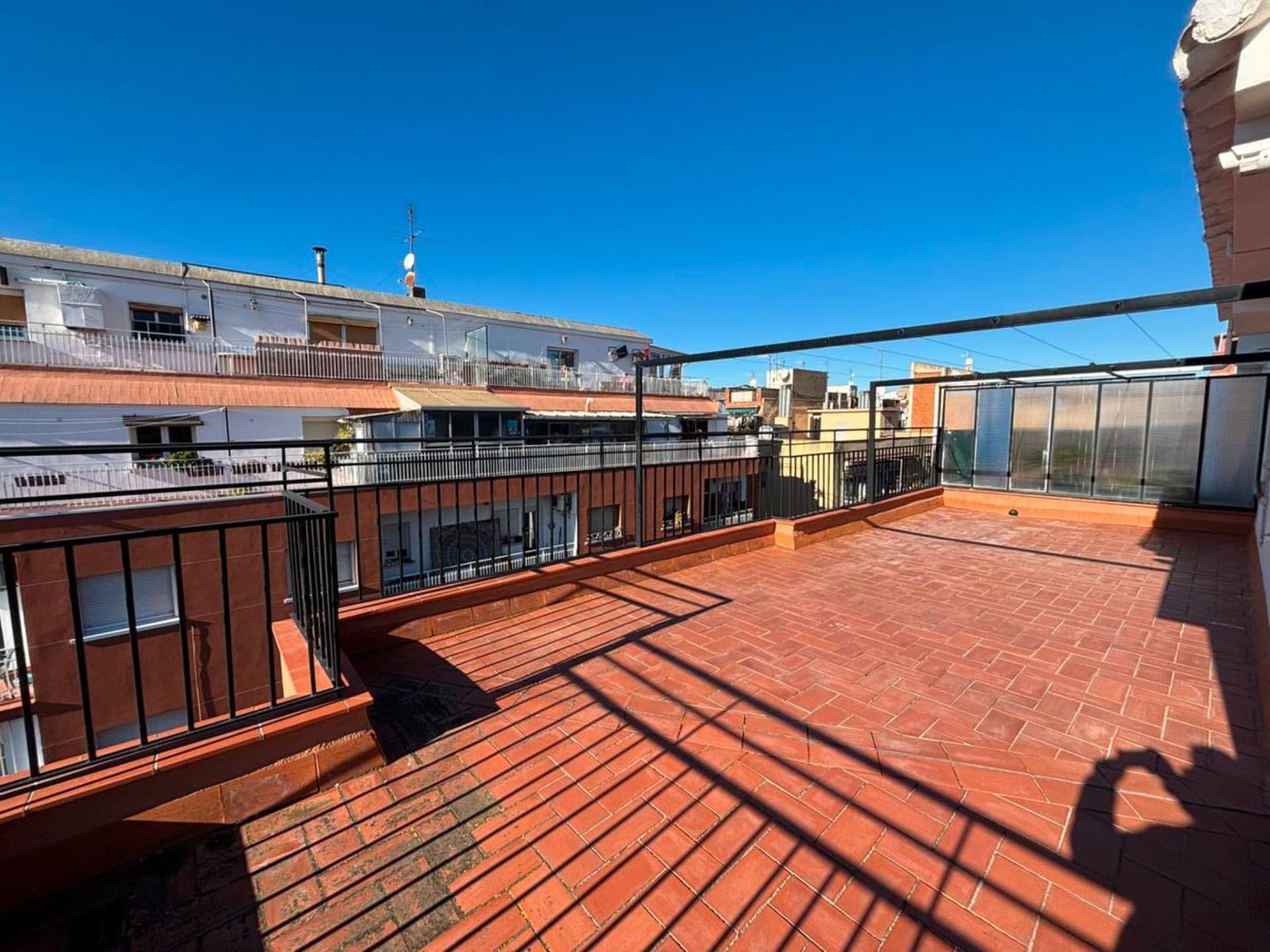 Empty terrace before virtual decoration