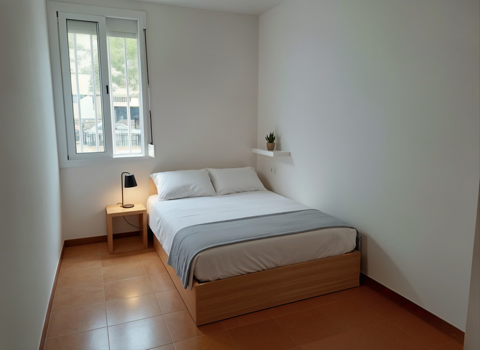Furnished bedroom with virtual staging by Inmoedit